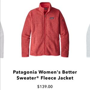 (Tomato) Women's Med Patagonia Better Sweater